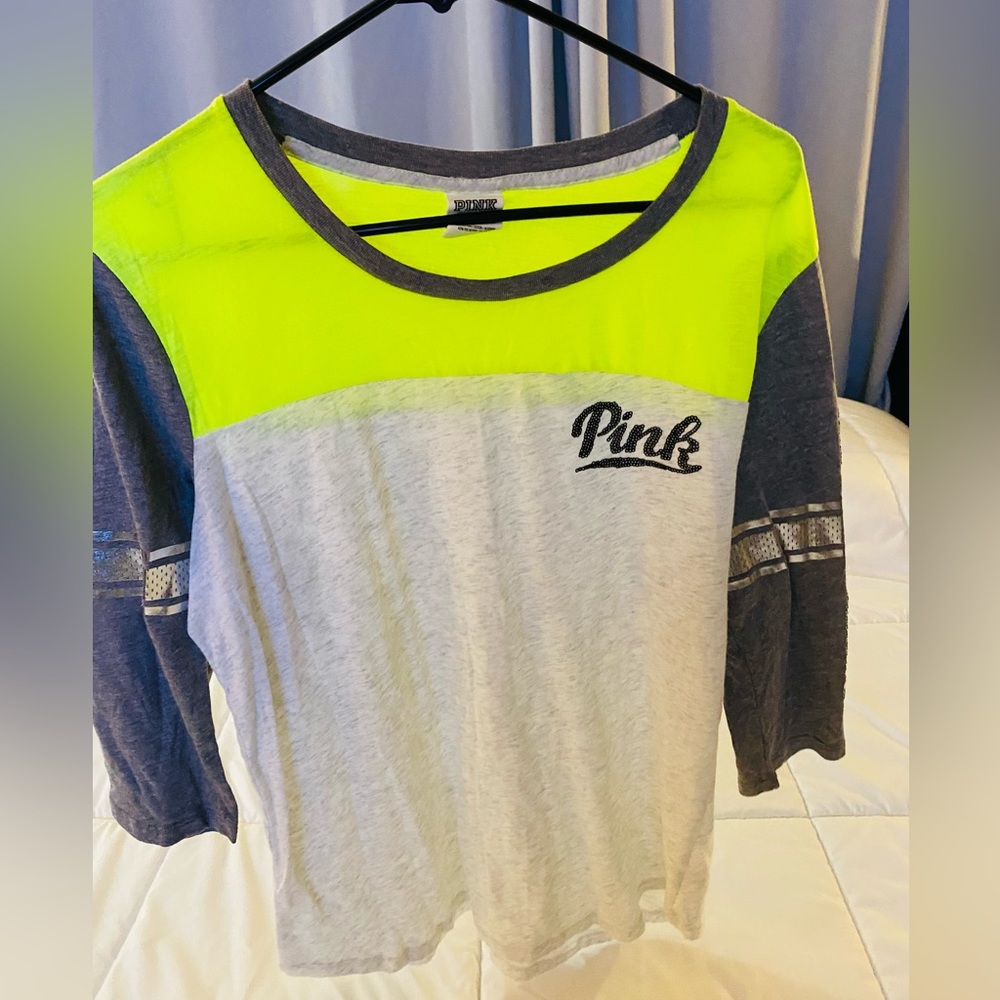 PINK Victoria Secret Baseball TEE With Sequence